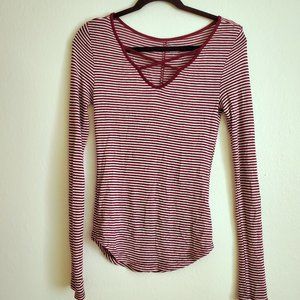 Striped Knit Longsleeve Top